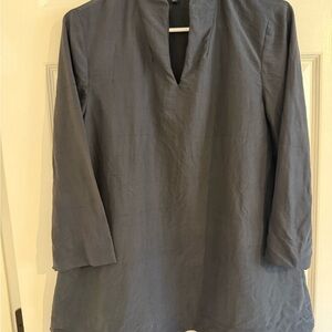 Eileen Fisher navy silk tunic xs